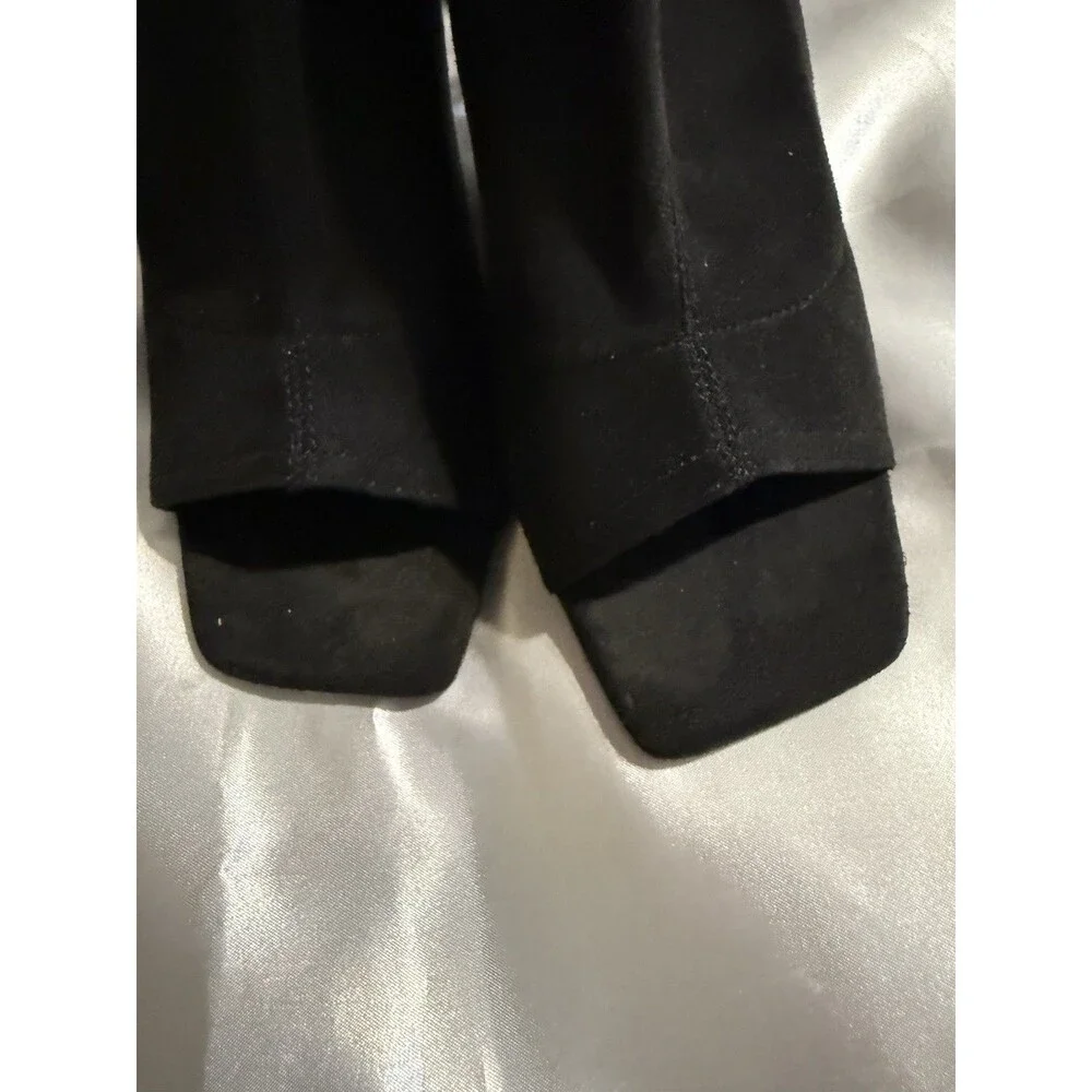 Rogue Suede Peep Toe Black Booties Size 7